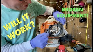 Turning STIHL BR800c From A Side Start To A Pull Start [upl. by Garcia]