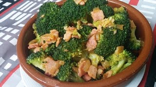 Brocoli Salteado con Beicon  Tu Cocina En Casa [upl. by Vivl]