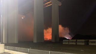 WATCH LIVE Fire breaks out under I480 bridge in Valley View [upl. by Massimo]