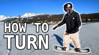 Beginner Snowboard Lesson  How To Turn [upl. by Basilio]