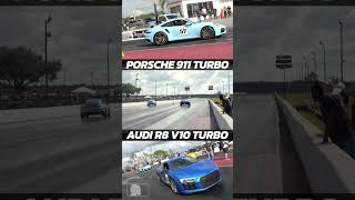 Porsche 911 Turbo vs Audi R8 V10 Turbo  Bradenton Motorsport Park FL [upl. by Gwennie364]