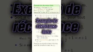 Exemple de raisonnement par recurrence forte cpge maths pcsi mpsi [upl. by Galven]