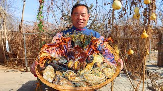 Emperor Crab Steamed with Huge Lobster and Oyster！Most Expensive Seafood Feast  Uncle Rural Gourmet [upl. by Bore753]