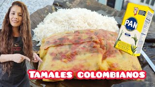 Cómo hacer TAMALES🫔 COLOMBIANOS🇨🇴 con harina PRECOCIDA FÁCILES Y DELICIOSOS😋 [upl. by Ygief]