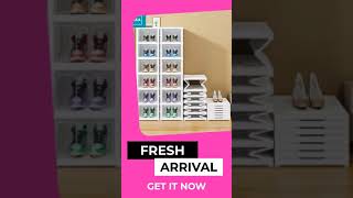 Shoe Organizer Foldable Plastic Shoe Storage Boxes for Sneakers Stackable Dustproof Transparent C [upl. by Anirav159]