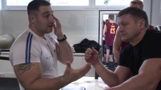 Krasimir Kostadinov at Amsterdam Armwrestling trainings tips [upl. by Nauqad]