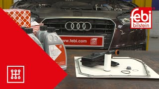 EN Audi 7Speed DirectShift Transmission Oil amp Filter Replacement [upl. by Einnahc]