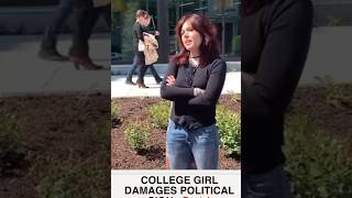 College Woman VANDALIZES a TRUMP SIGN Then BEGS FOR MERCY short shorts youtubeshorts [upl. by Janaye657]