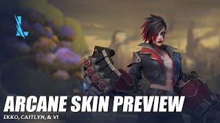 Arcane Skin Caitlyn Ekko amp View Preview  Wild Rift [upl. by Damon]