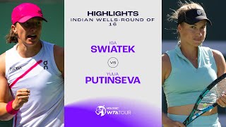 Iga Swiatek vs Yulia Putintseva  2024 Indian Wells Round of 16  WTA Match Highlights [upl. by Ailehc]