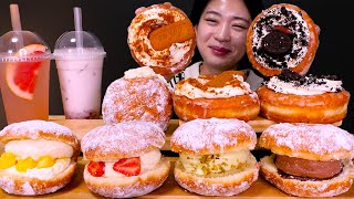 🍩쫄깃한 또넛💕달콤하고 쫄깃한 크림 도넛 먹방❤  Strawberry Lotus Pistachio Lemon Chocolate Donut ASMR Mukbang [upl. by Orodoet]