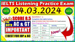 IELTS LISTENING PRACTICE TEST 2024 WITH ANSWERS  04032024 [upl. by Baudelaire]