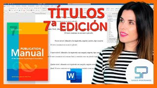 🟠 TÍTULOS y niveles de encabezado APA 7ma séptima edición en Word [upl. by Eelarol]