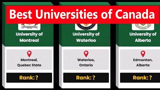 Best Universities of Canada  Top 100 Universities Compared [upl. by Leahcim]