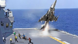 AV8B Harrier II Showing the Insane Jump on Aircraft Carrier [upl. by Crawley]