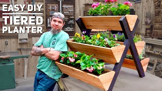 DIY Tiered 5 box planter Low Cost High Profit  Make Money Woodworking [upl. by Aisila]