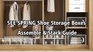 SEE SPRING Stackable Shoe Box Assemble Instruction New [upl. by Crelin]