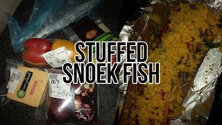 Making Oven Baked Stuffed Snoek Fish  Cooking With Ciah  South African YouTuber [upl. by Aiksas887]