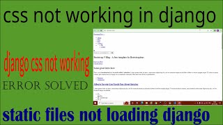 django css not working  static files not loading django  css not working in django [upl. by Nnyl]