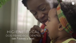 Como escovar os dentes da criança  Higiene e cuidado do bebê [upl. by Schaffer138]