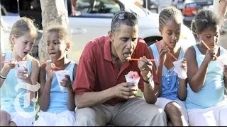 Election 2012  Obama Girls Malia and Sasha Obama  The New York Times [upl. by Deni]