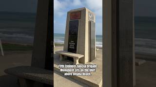 Fifth Engineer Special Brigade Monument sits on the bluff above Omaha Beach ww2history heroes [upl. by Martin447]