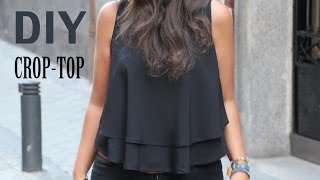 DIY Costura Cómo hacer blusa crop top patrones gratis [upl. by Plerre358]