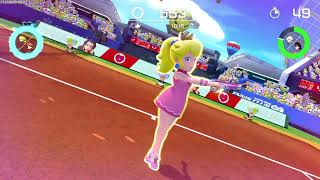 Superfast Mario Tennis Aces  Team Peachgirls in Marina Stadium Clay ring shot doubles coop [upl. by Egroj311]