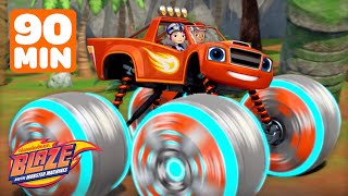 90 MINUTES of Blazes Best Monster Machine TIRES 🛞  Blaze and the Monster Machines [upl. by Ylahtan]