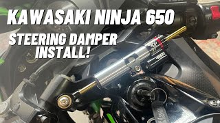 STEERING DAMPER INSTALL  MATRIS SDR  KAWASAKI NINJA 650 [upl. by Iraj]