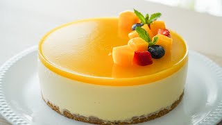 Easy No Bake Mango Cheesecake [upl. by Ovid]