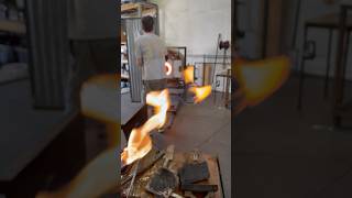 Glassblower stretches colored glass satisfying creative art [upl. by Naamann]