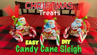 Candy Cane Sleigh Tutorial  DIY Christmas treats [upl. by Ijan]