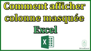 Comment afficher colonne masquée excel [upl. by Tilda985]