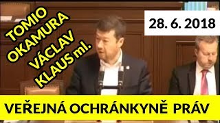 Okamura bez servítek o činnosti veřejné ochránkyně práv Přidává se i Václav Klaus ml 286 2018 [upl. by Nilkcaj]