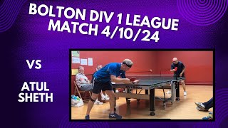 Neil Myatt vs Atul Sheth  Bolton Div 1 League Match  41024 [upl. by Sulrac818]