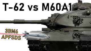 T62 vs M60A1  115mm 3BM6 APFSDS vs CHA  Armour Piercing Simulation [upl. by Loveridge]