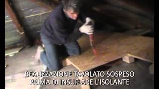 ISOLAMENTO SOTTOTETTO CON CELLULOSA IN FIOCCHI  TAVOLATO [upl. by Templas]