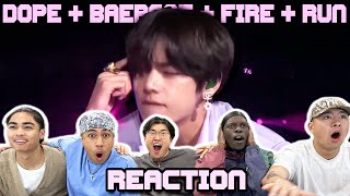 OUR FIRST TIME WATCHING BTS DOPE​ X​ BAEPSAE​ X FIRE X RUN​ LIVE [upl. by Ettelegna387]