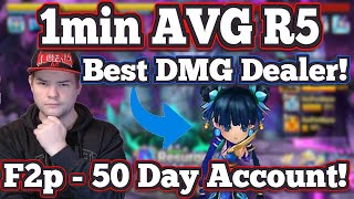 1min AVG Solo R5  No Grinds Used F2p 50 Day Account  Summoners War [upl. by Leverett]