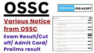 ଆସିଗଲା OSSC CHSL Result Published  Various Notice  Cut off  Admit Card  Exam Result [upl. by Janine]