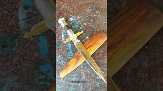 Making Wooden Cover from Dagger knife  Blacksmithing projects shorts ytshorts [upl. by Yllitnahc180]