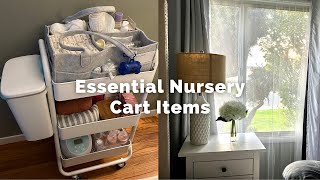 Bedside Nursery Cart Essentials  Must Have Items  Links Below [upl. by Oriane777]