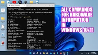 All Commands For Hardware Configuration  windows 1011 [upl. by Cole]