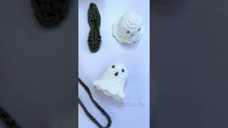 DIY Crochet Ghost Halloween Charm shorts [upl. by Petey455]