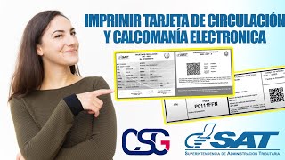 COMO IMPRIMIR TARJETA DE CIRCULACION Y CALCOMANIA DE VEHICULOS GT 2022 [upl. by Crenshaw]