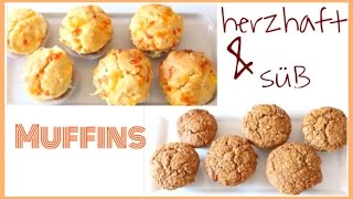 MUFFINS  1x SÜß 1x HERZHAFT  ideal zum Mitnehmen  sehr leckeres Frühstück [upl. by Acirema]