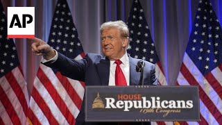 Trump tells House Republicans its nice to win during visit to Washington [upl. by Leviram]