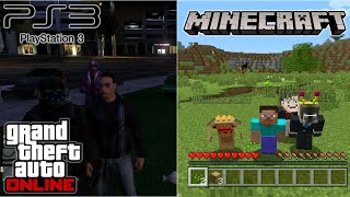 Una NOCHE en el GTA 5 Online y Minecraft de PS3 [upl. by Maitilde]