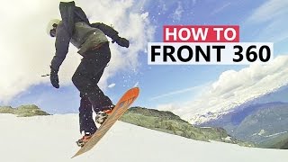 How to do Your First Frontside 360  Beginner Snowboard Tricks [upl. by Zetrok509]